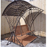 Садовые качели с навесом, художественная ковка №028. Производство: Украина, Одесса