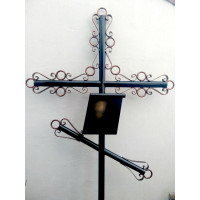 Крест могильный из металла сварной с элементами ковки №001. Производство: Украина, Одесса