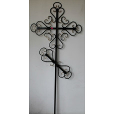 Крест могильный из металла сварной с элементами ковки №026. Производство: Украина, Одесса