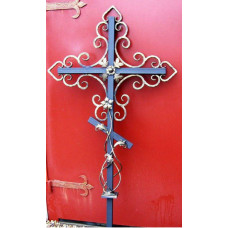 Крест могильный из металла сварной с элементами ковки №030. Производство: Украина, Одесса