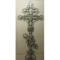 Крест могильный из металла сварной с элементами ковки №034. Производство: Украина, Одесса