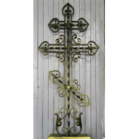 Крест могильный из металла сварной с элементами ковки №045. Производство: Украина, Одесса
