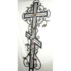 Крест могильный из металла сварной с элементами ковки №046. Производство: Украина, Одесса