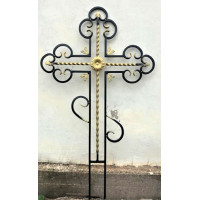Крест могильный из металла сварной с элементами ковки №047. Производство: Украина, Одесса