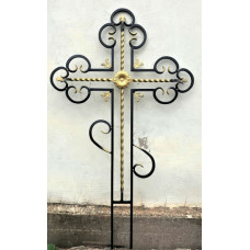 Крест могильный из металла сварной с элементами ковки №047. Производство: Украина, Одесса