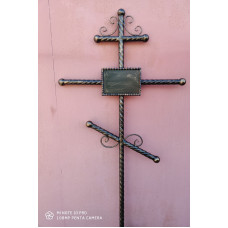 Крест могильный из металла сварной с элементами ковки №054. Производство: Украина, Одесса