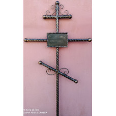 Крест могильный из металла сварной с элементами ковки №054. Производство: Украина, Одесса