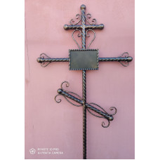 Крест могильный из металла сварной с элементами ковки №057. Производство: Украина, Одесса