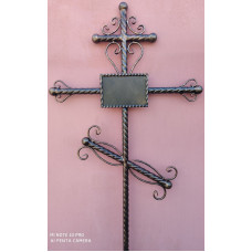 Крест могильный из металла сварной с элементами ковки №057. Производство: Украина, Одесса