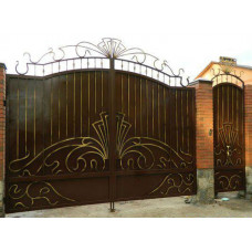 Ворота распашные кованые глухие, художественная ковка №001. Производство: Украина, Одесса