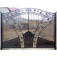 Кованые Ворота металлические, открытого типа на столбах/в раме №006. Производство: Украина, Одесса