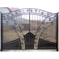 Кованые Ворота металлические, открытого типа на столбах/в раме №006. Производство: Украина, Одесса