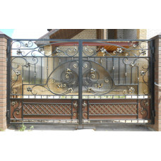 Кованые Ворота металлические, открытого типа на столбах/в раме №007. Производство: Украина, Одесса