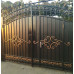 Кованые Ворота металлические с врезанной калиткой, на столбах №022. Производство: Украина, Одесса