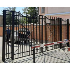 Ворота из металла "воздушные" на столбах/в раме №116. Производство: Украина, Одесса