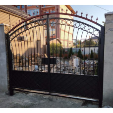 Ворота из металла на столбах/в раме №121. Производство: Украина, Одесса